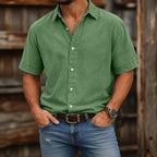 Acid-Wash Short-Sleeve Shirt