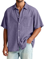 Acid-Wash Short-Sleeve Shirt