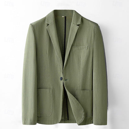 Tailored Linen-Cotton  Blazer