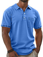 Acid-Wash Pocket Polo Shirt