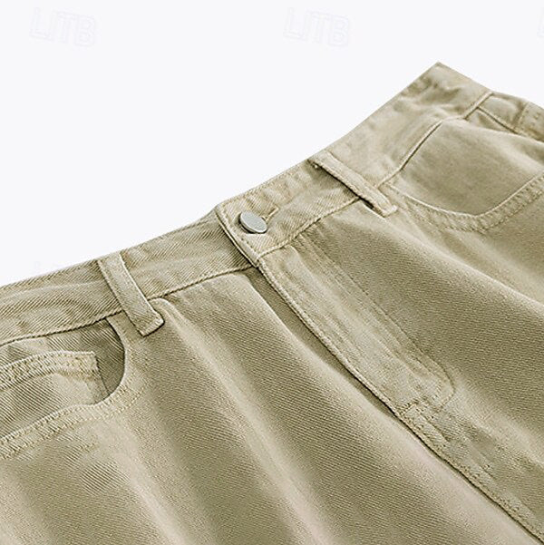 100% Cotton Relaxed Chino Pants - oukumen