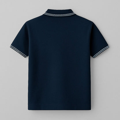 100% cotton check seagull collar polo - oukumen