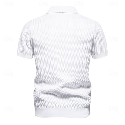 Zip Polo Work Business Turndown Short Sleeve - oukumen