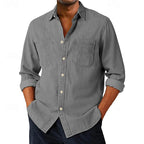 Washed Long-Sleeve Denim Shirt