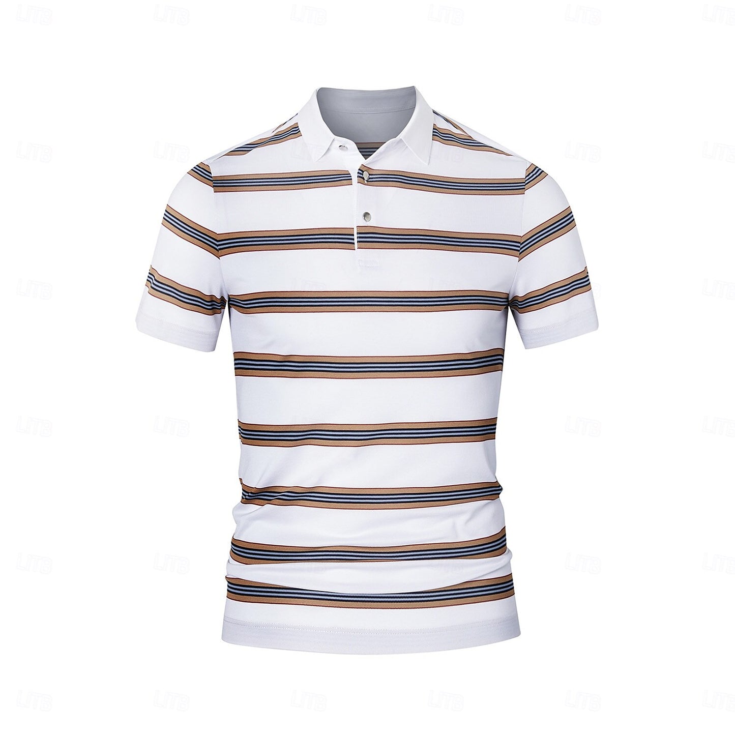 Cotton-Silk Striped Polo