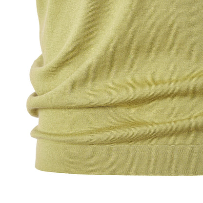 Linen silk Polo Knit Sweater - oukumen