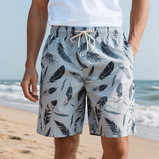 Quick-dry knee-length beach shorts