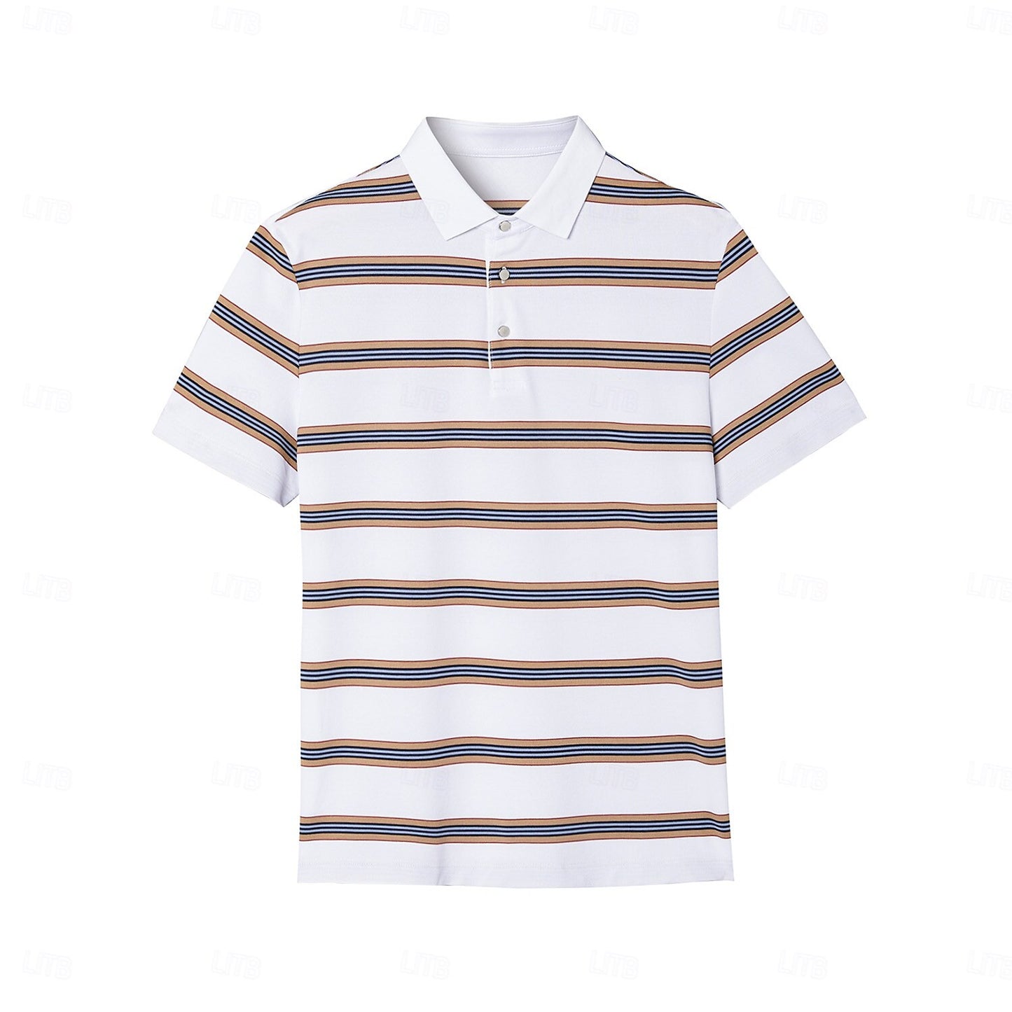 Cotton-Silk Striped Polo