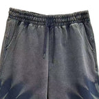 Acid-Wash Drawstring Shorts