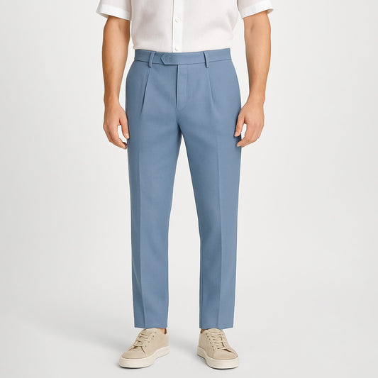 100% Linen Pleated Formal Business Pants