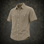 Washed Short-Sleeve Denim Shirt