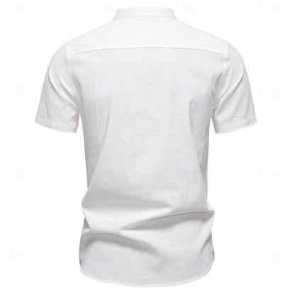 Premium Textured Band Collar Shirt