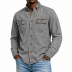 Acid-Wash Long-Sleeve Denim Shirt