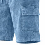Acid-Wash Drawstring Shorts