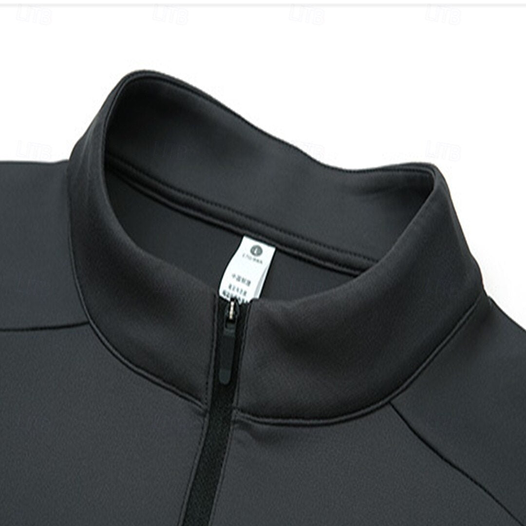 Multifunctional Quarter Zip Sporty Standing Collar Hoodies Sweatshirt