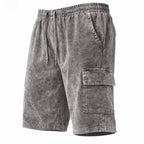 Acid-Wash Drawstring Shorts