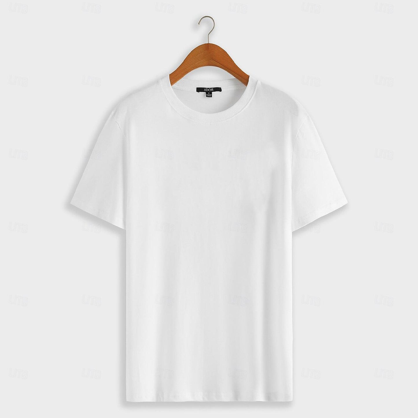 100% Cotton Solid Color Crew Neck T shirt - oukumen