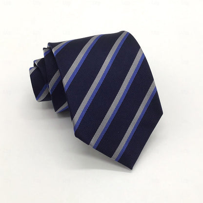 100% Silk Striped Elegant Ties - oukumen