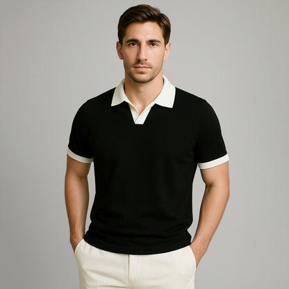 100% Cotton Colorblock Performance Polo - oukumen