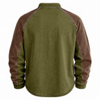Color-Block Washed Henley Shirt