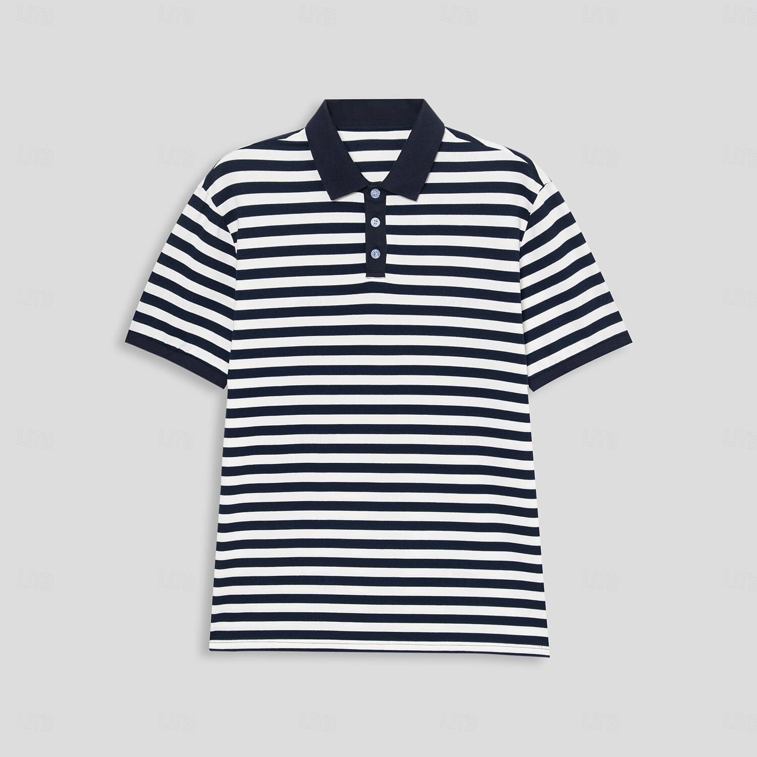 Business Casual Lapel Short Sleeve Knit Polo - oukumen