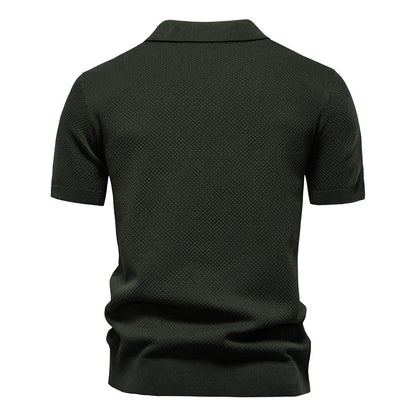 Business Casual Knitted Johnny collar Polo