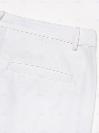 Cotton Linen Solid Color Pants - oukumen