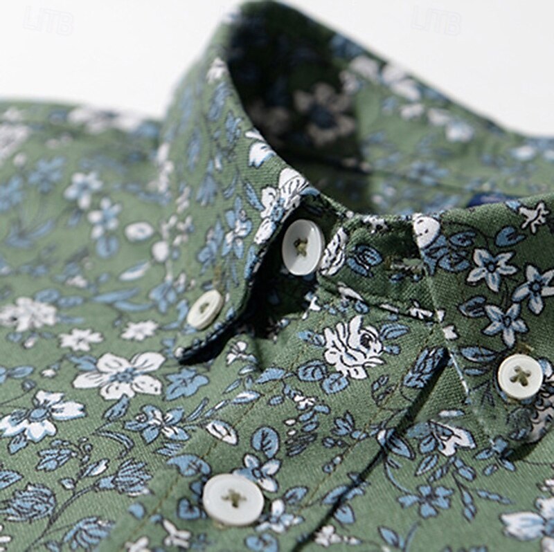 100% Cotton Floral Vine Oxford Shirt