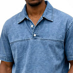 Washed Short-Sleeve Polo Shirt