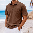 Acid-Wash Pocket Polo Shirt
