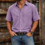 Acid-Wash Short-Sleeve Shirt