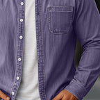 Washed Long-Sleeve Denim Shirt