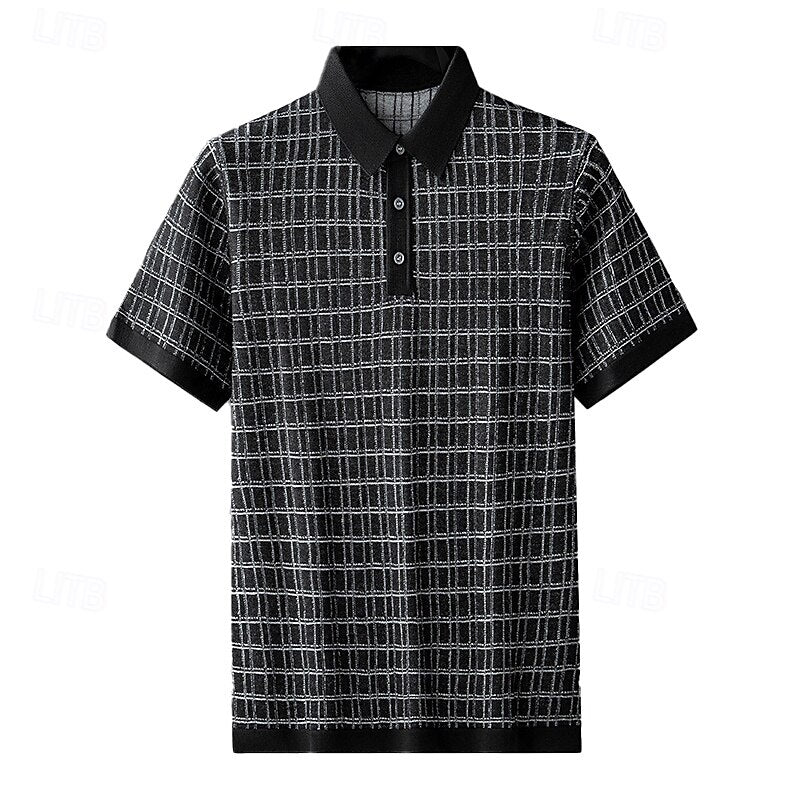 Classic Checkered Knit Polo