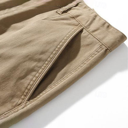 100% Cotton Tapered Carrot Chinos Pants - oukumen