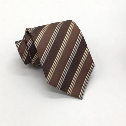 100% Silk Striped Elegant Ties - oukumen