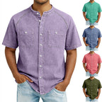 Acid-Wash Short-Sleeve Shirt