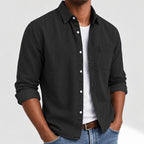 Washed Long-Sleeve Denim Shirt