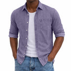 Washed Long-Sleeve Denim Shirt