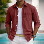 Washed Long-Sleeve Denim Shirt