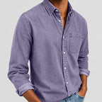 Acid-Wash Long-Sleeve Denim Shirt