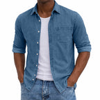 Washed Long-Sleeve Denim Shirt