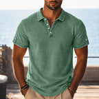 Textured Washed Polo Shirt
