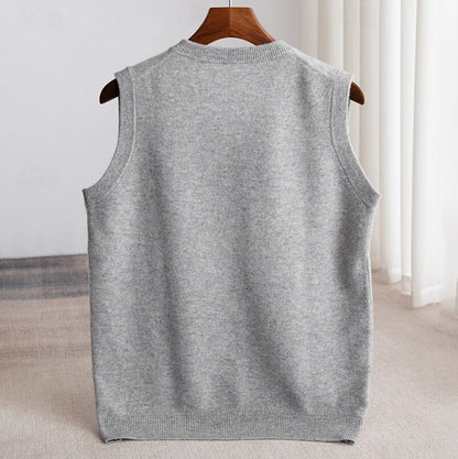 100% Merino Wool Sweater Vest - oukumen