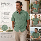 Washed Short-Sleeve Denim Shirt