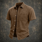Acid-Wash Short-Sleeve Shirt