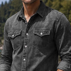 Washed Long-Sleeve Denim Shirt