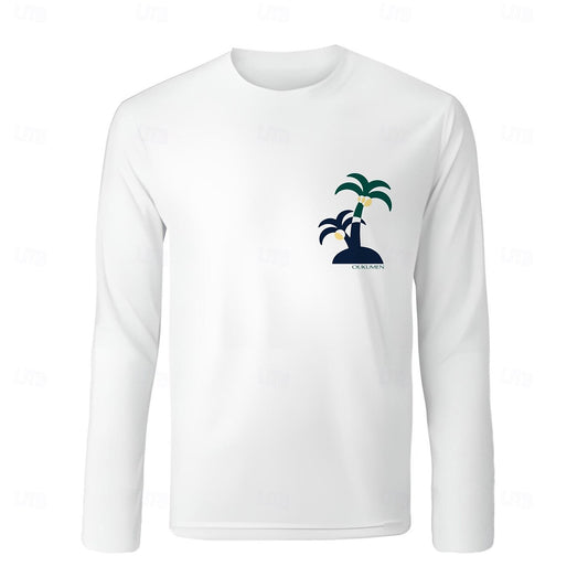 100% Cotton Palm Tree Graphic T Shirt - oukumen