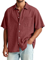 Acid-Wash Short-Sleeve Shirt