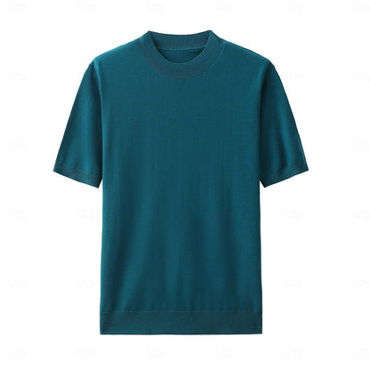 Premium Wool Blend Mock Neck Tee