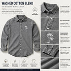 Embroidered Acid-Wash Denim Shirt